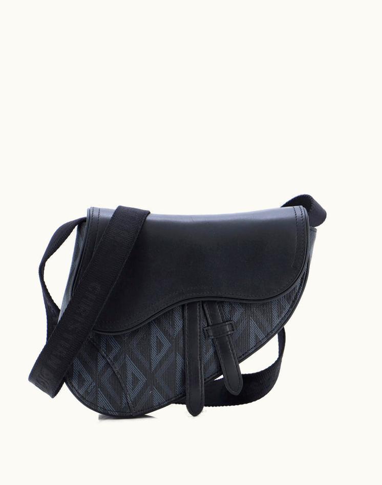 Dior Dior Cd Buckle Saddle Belt Bag Cd Diamond Coated Canvas And Leather