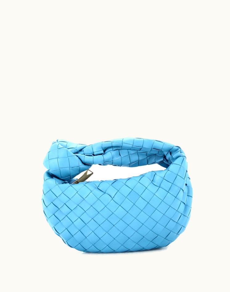Bottega Veneta Bottega Veneta Bv Jodie Hobo Intrecciato Nappa Mini Blue Leather Gold Hardware