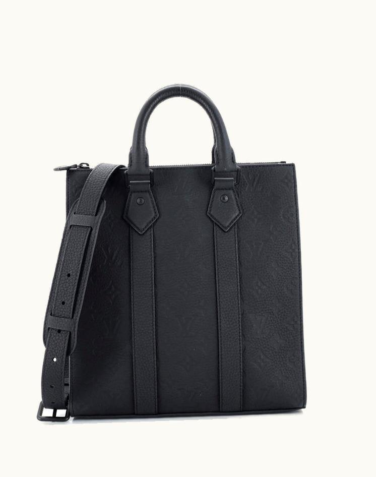 Louis Vuitton Louis Vuitton Sac Plat Cross Bag Monogram Taurillon Leather Black Luxury Crossbody