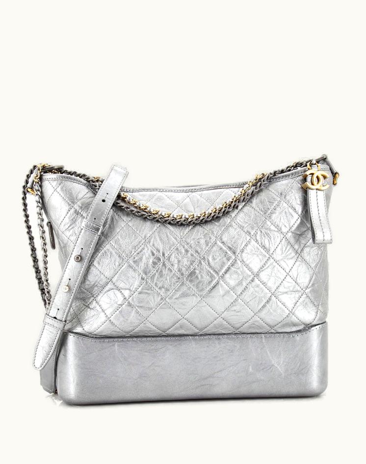 Chanel Chanel Gabrielle Hobo Quilted Metallic Aged Calfskin Large