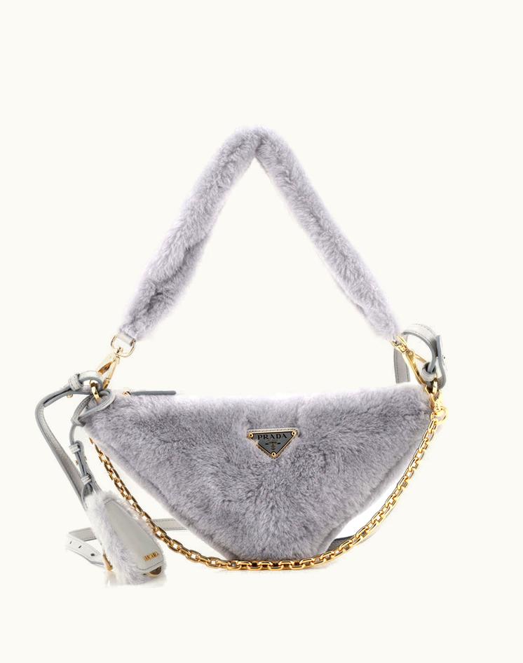 Prada Prada Triangle Bag Shearling Mini