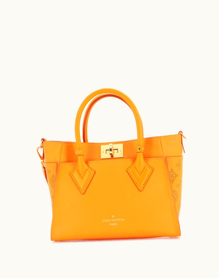 Louis Vuitton Louis Vuitton On My Side Tote Mahina Leather PM Orange Luxe Carryall