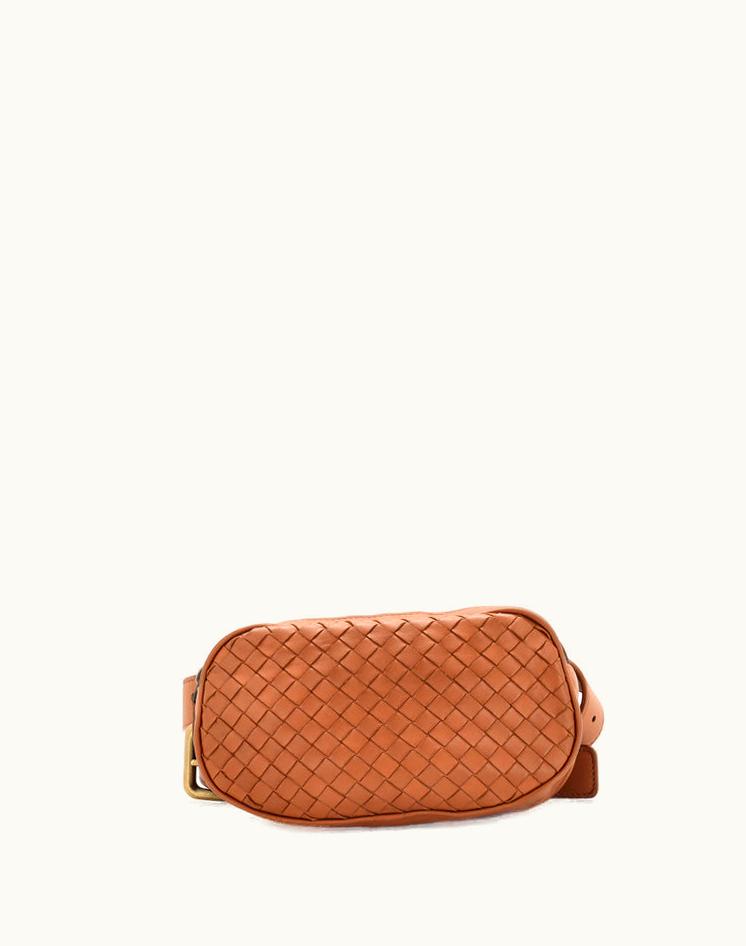 Bottega Veneta Bottega Veneta Zip Belt Bag Intrecciato Nappa Brown Leather Aged Gold Hardware
