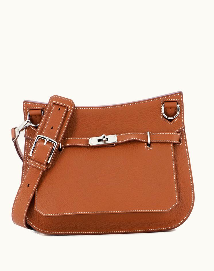 Hermès Hermès Jypsiere Bag Clemence 28 Brown Leather Palladium