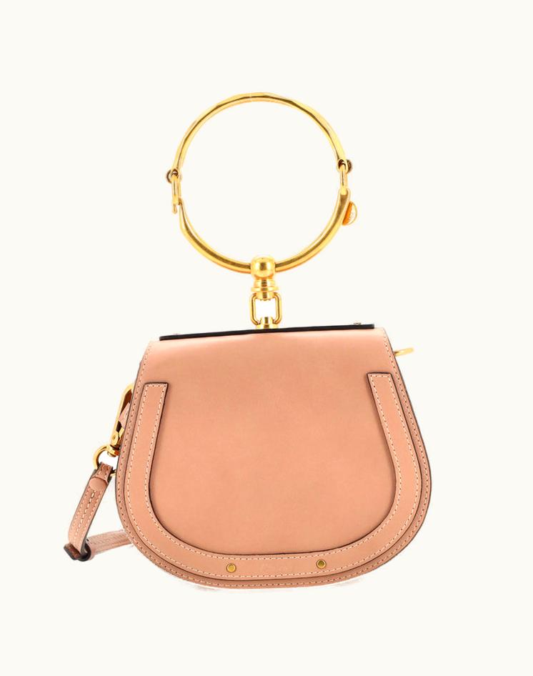 Chloe Chloe Nile Crossbody Bag Leather Small Aged Gold & Neutral