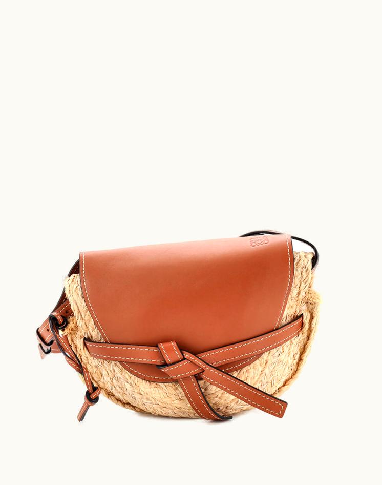 Loewe Loewe Gate Shoulder Bag Leather With Raffia Small