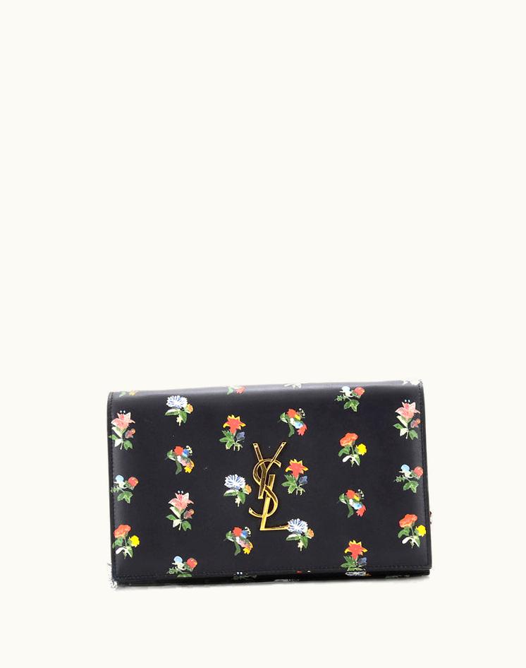 Saint Laurent Saint Laurent Classic Monogram Wallet On Chain Printed Leather