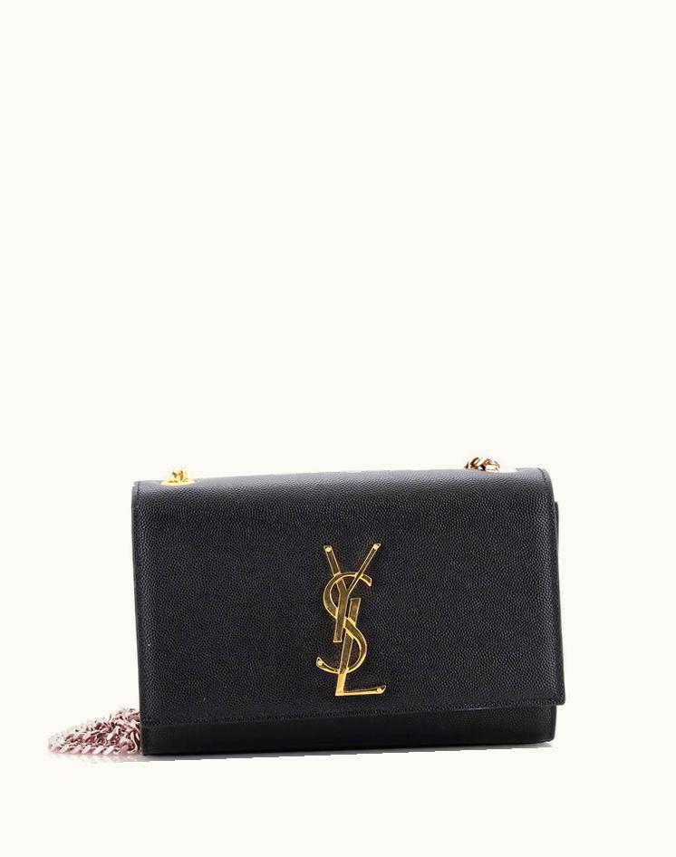 Saint Laurent Saint Laurent Classic Monogram Crossbody Bag Grainy Leather Small Black-Gold