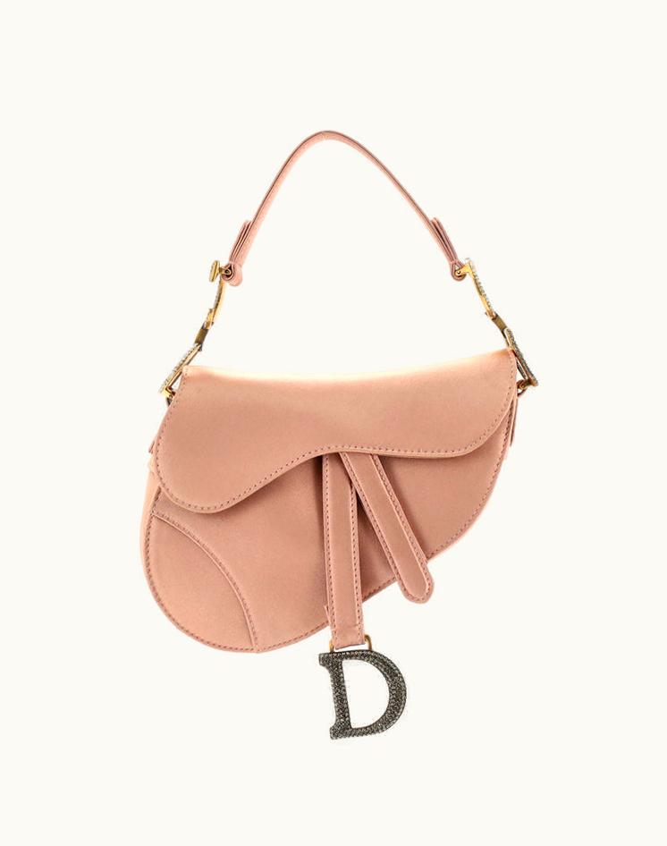 Dior Dior Saddle Handbag Satin With Crystals Mini