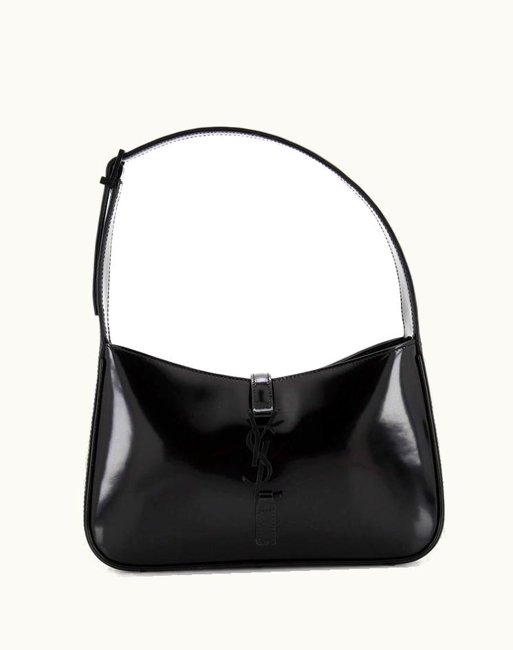 Saint Laurent Saint Laurent Le 5 A 7 Hobo Leather Small Black
