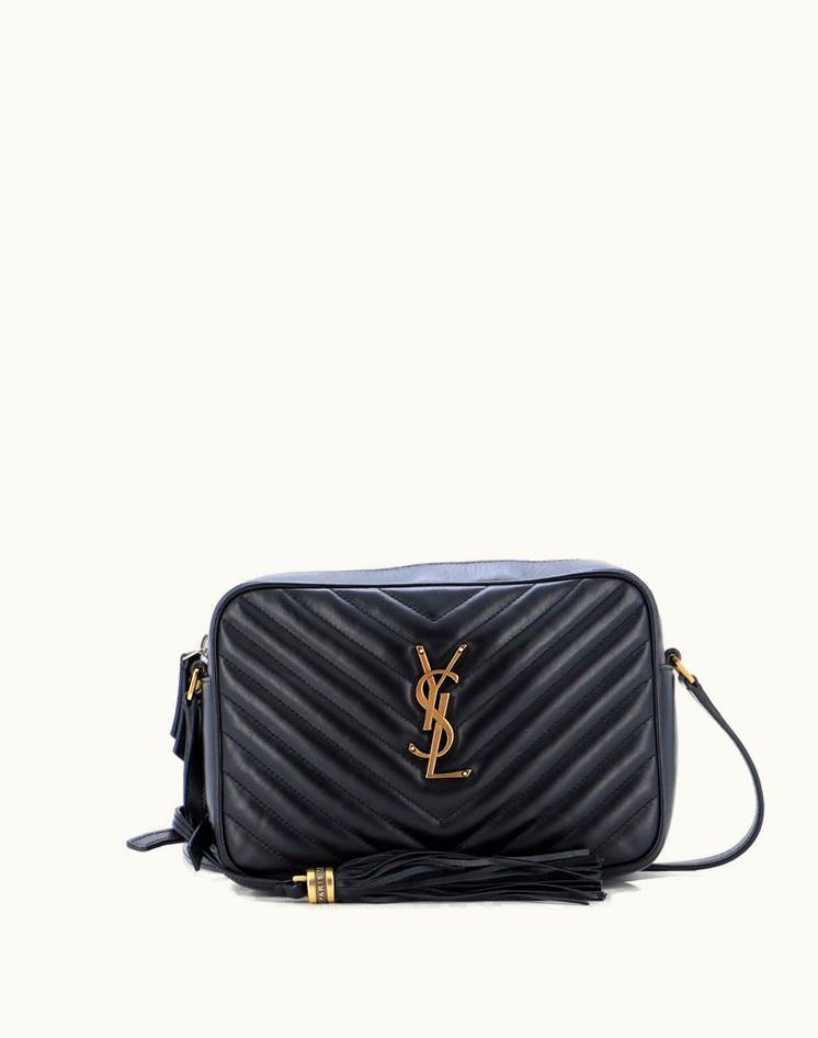 Saint Laurent Saint Laurent Lou Camera Bag Matelasse Chevron Leather Small Aged Gold & Black