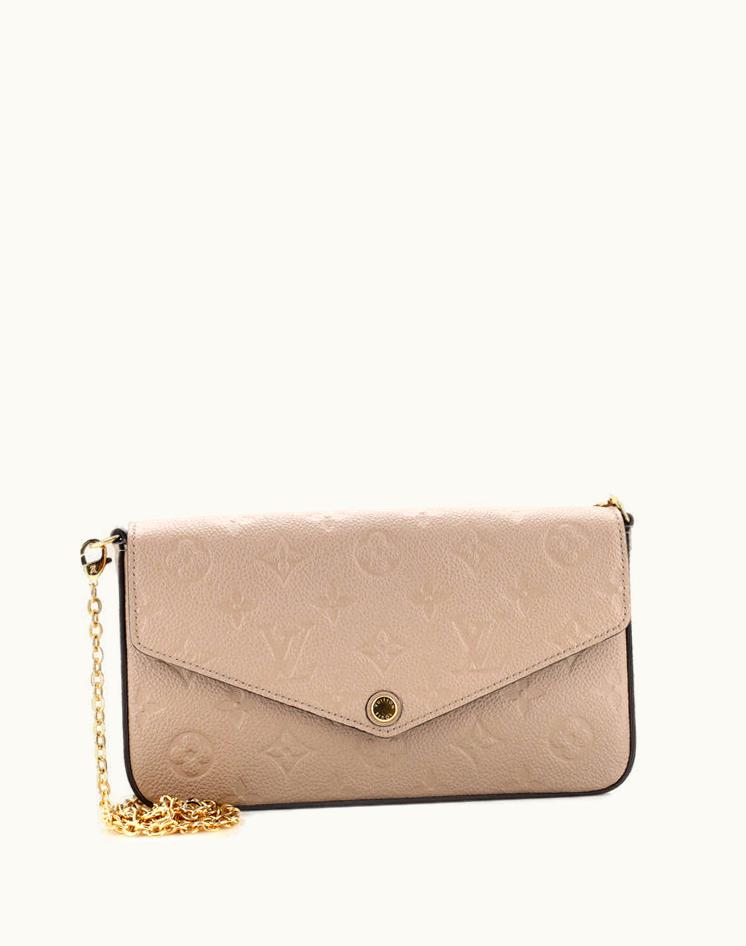 Louis Vuitton Louis Vuitton Felicie Pochette Monogram Empreinte Leather Neutral Gold