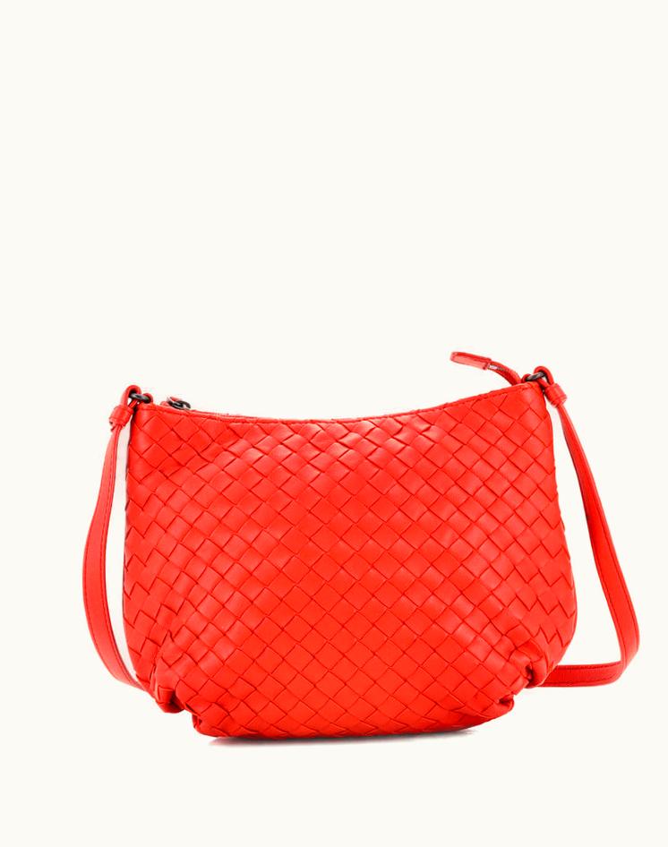 Bottega Veneta Bottega Veneta Zip Crossbody Bag Intrecciato Nappa Small