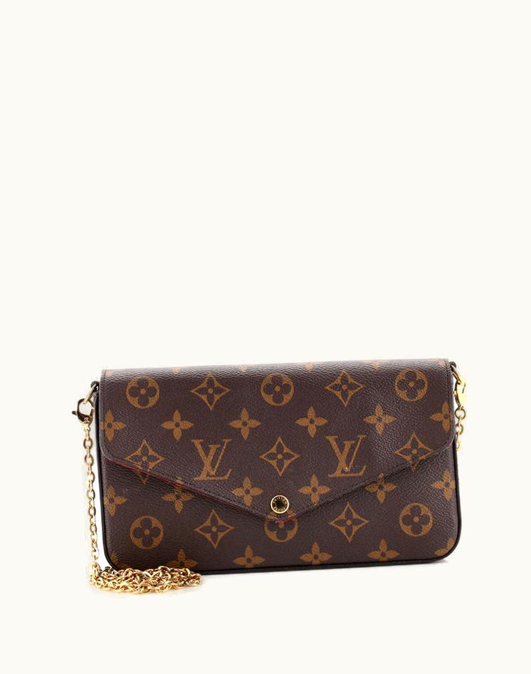 Louis Vuitton Louis Vuitton Felicie Pochette Monogram Canvas Coated Canvas Brown Gold-Finished Hardware