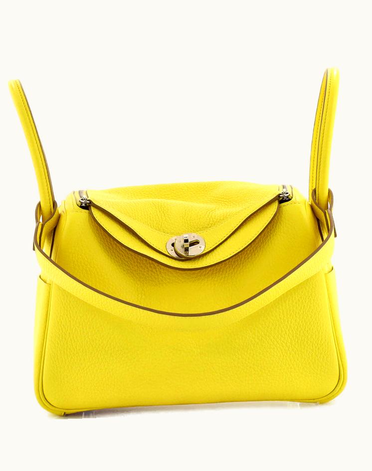 Hermès Hermès Lindy Bag Clemence 26 Luxury Leather Handbag Yellow