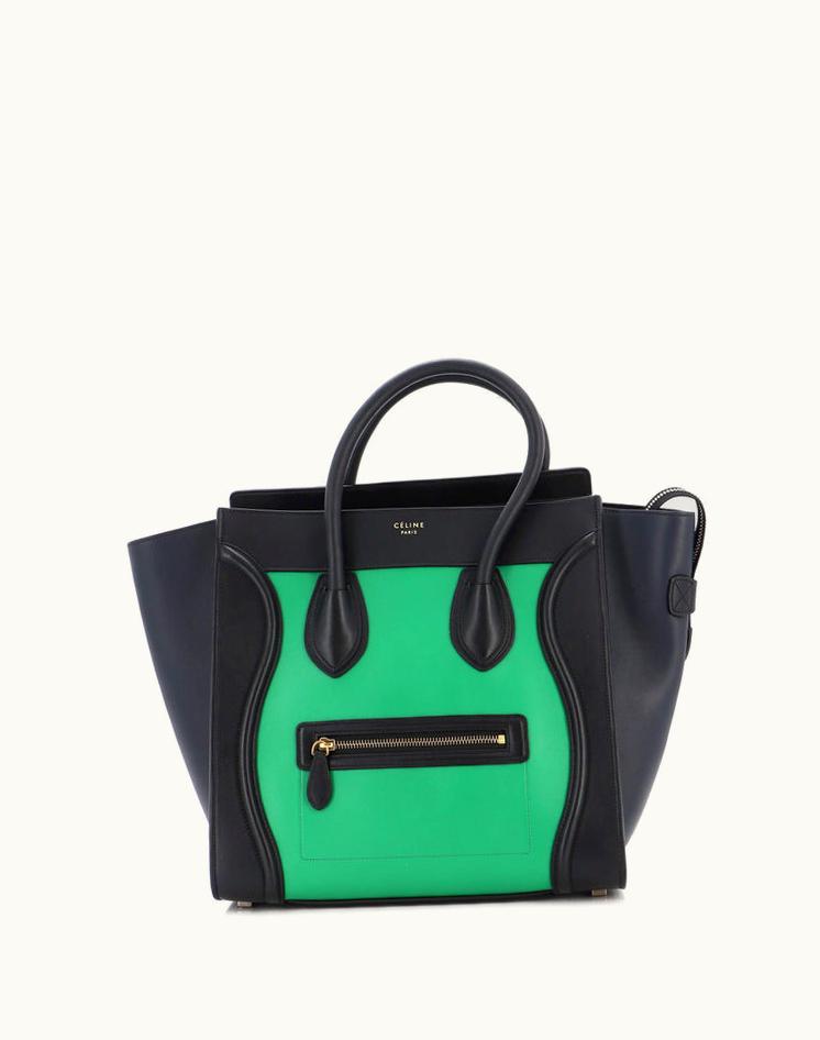 Celine Celine Tricolor Luggage Bag Leather Mini in Black, Blue, Green, and Multicolor