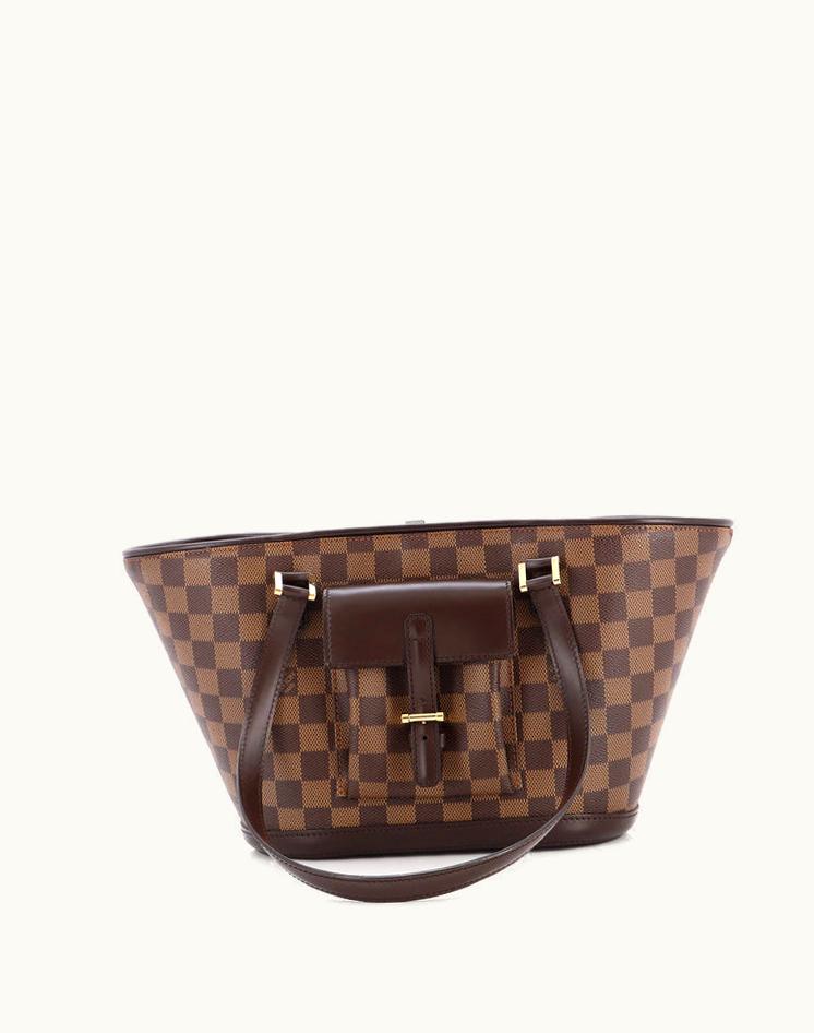 Louis Vuitton Louis Vuitton Manosque Handbag Damier PM Coated Canvas Brown Luxury Handbag