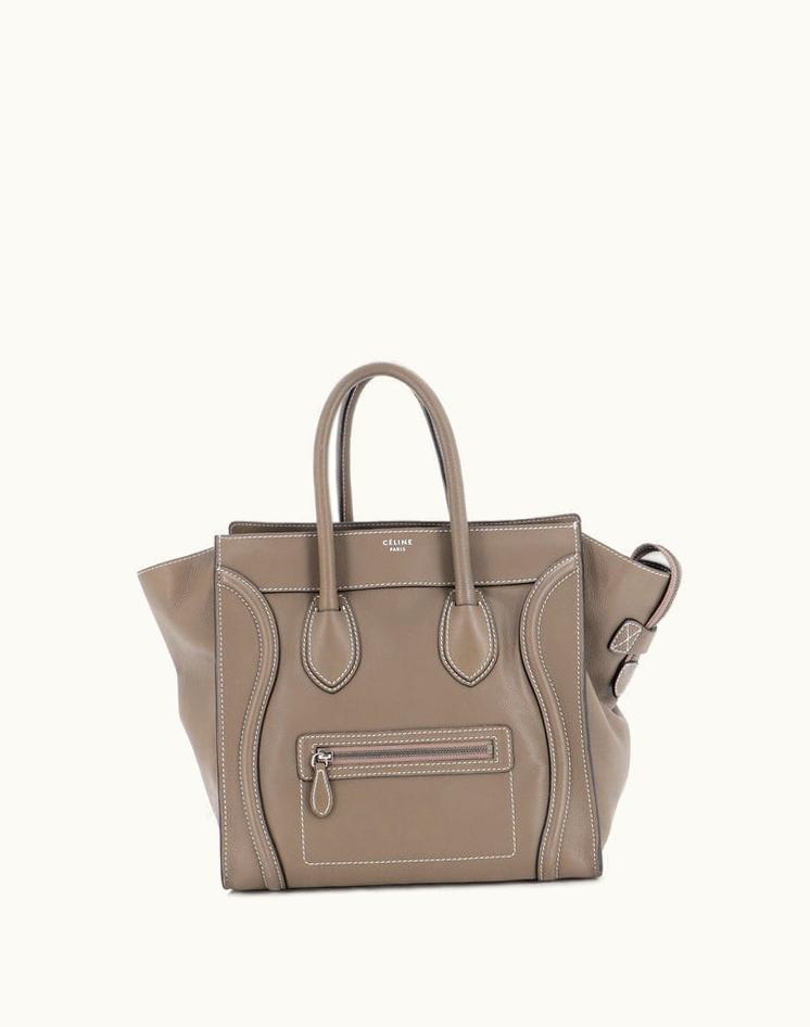 Celine Celine Luggage Bag Grainy Leather Mini Luxury Tote Gray