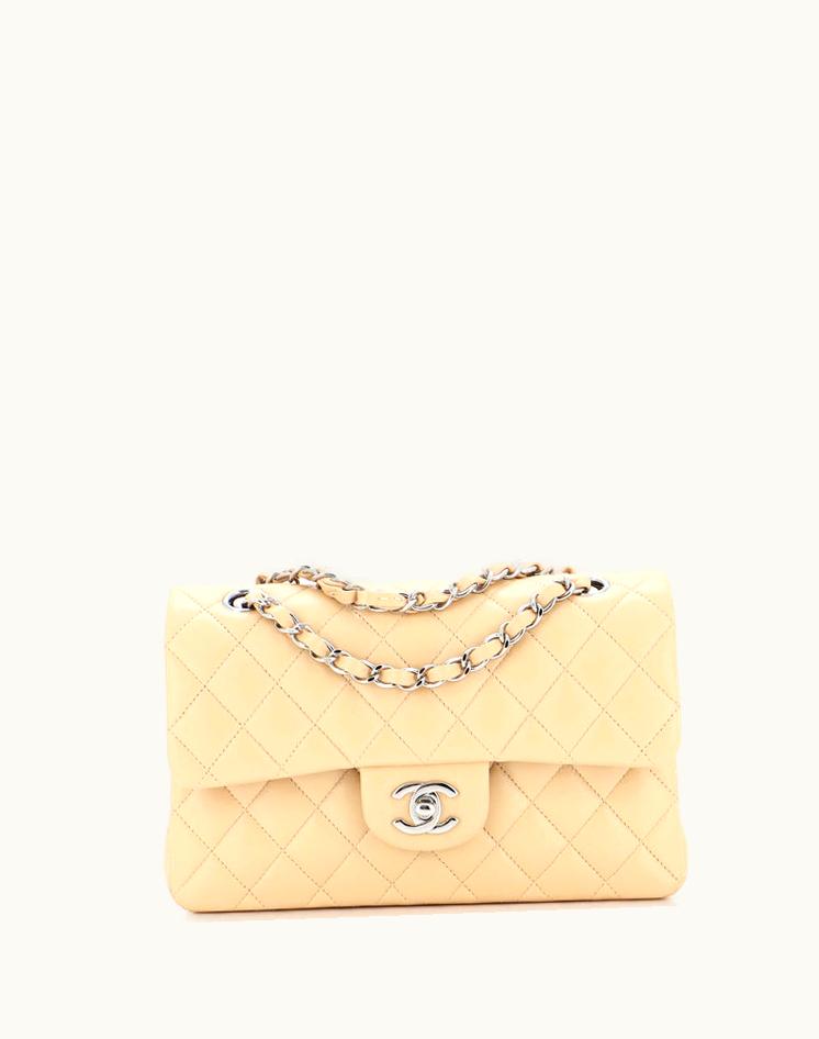 Chanel Chanel Classic Double Flap Bag Quilted Lambskin Small in Neutral