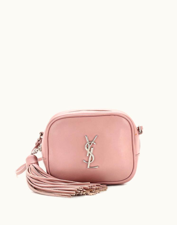 Saint Laurent Saint Laurent Classic Monogram Blogger Crossbody Bag Leather Small Pink Black Silver