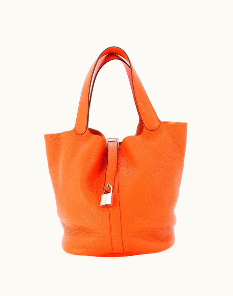 Hermès Hermès Picotin Lock Bag Clemence GM Leather Orange Palladium