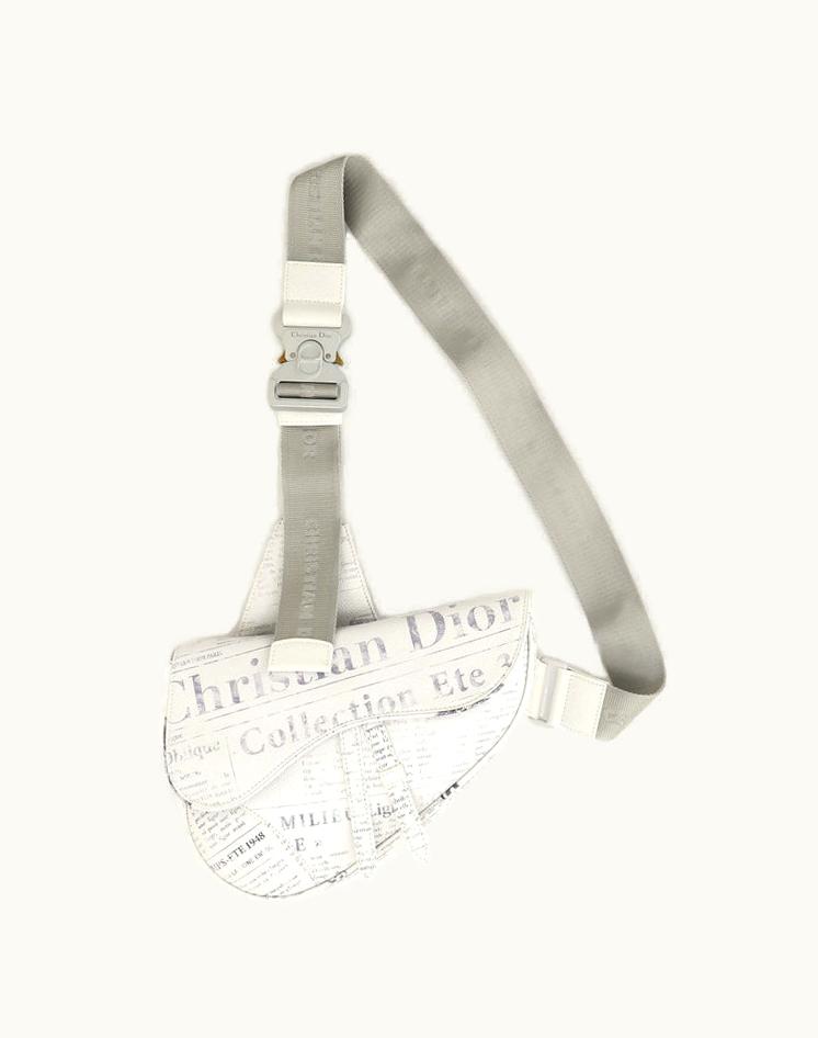 Dior Dior Daniel Arsham Saddle Crossbody Bag Printed Leather