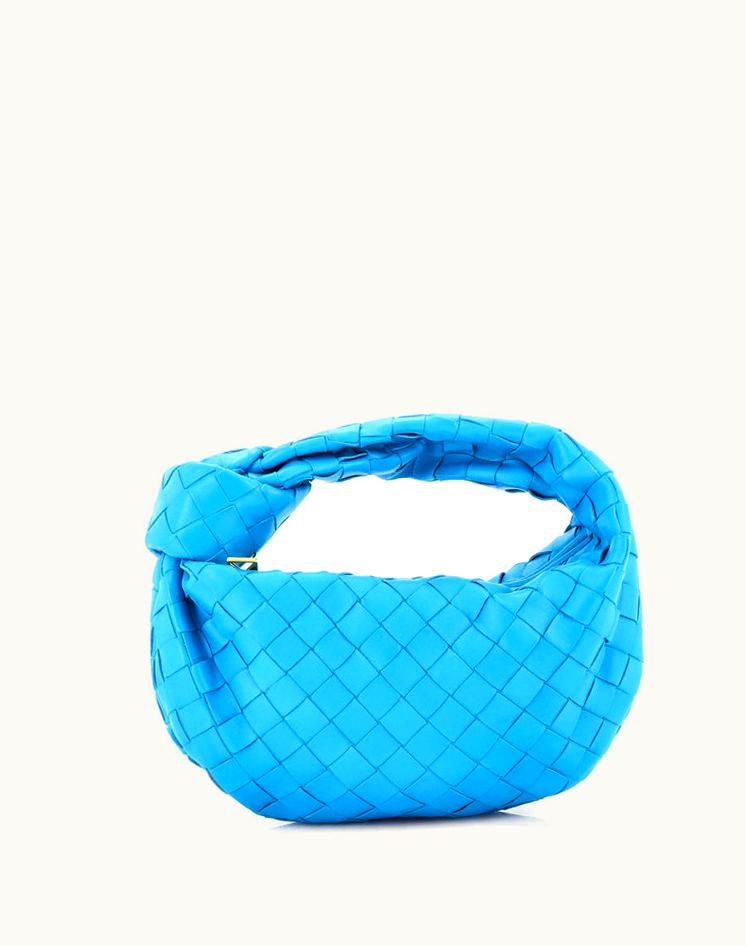 Bottega Veneta Bottega Veneta BV Jodie Hobo Intrecciato Nappa Mini Leather Blue Gold