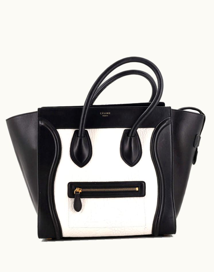 Celine Celine Luggage Mini Bag Bicolor Leather Black/White