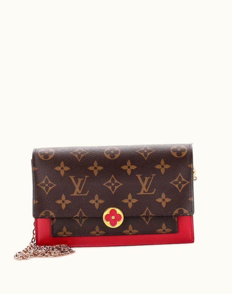 Louis Vuitton Louis Vuitton Flore Chain Wallet Monogram Canvas Brown