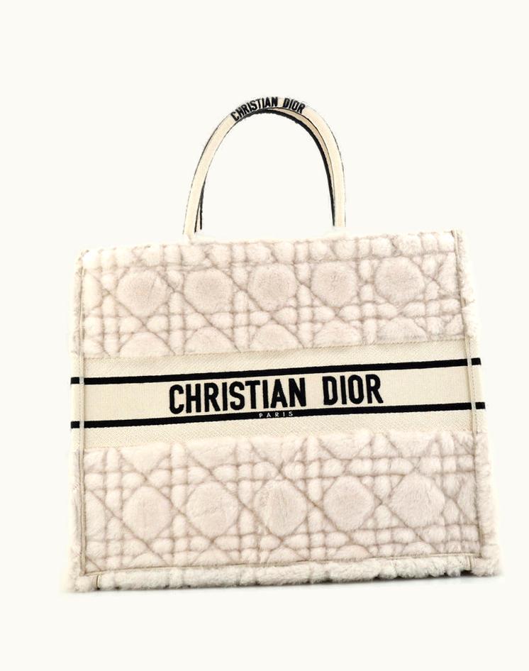 Dior Dior Book Tote Cannage Quilt Shearling Large