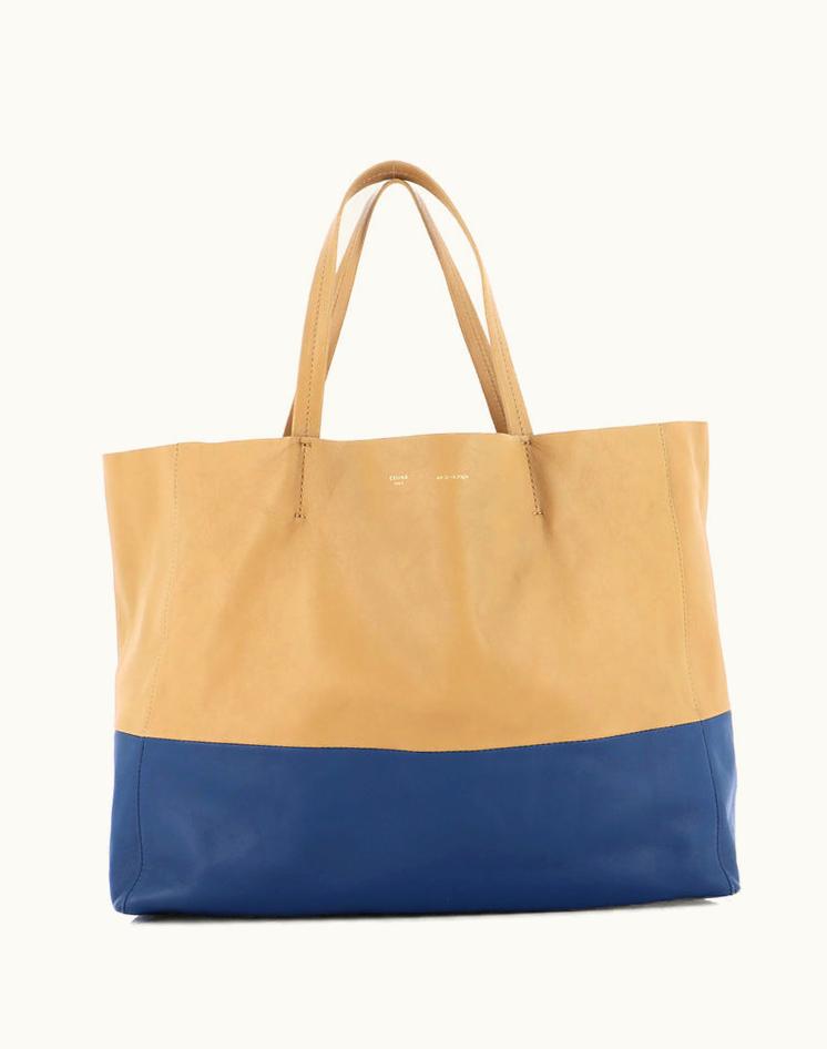 Celine Celine Horizontal Bi-Cabas Tote Leather Large