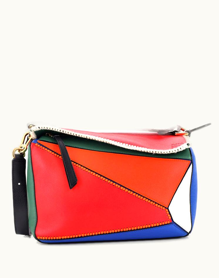 Loewe Loewe Puzzle Bag Leather Medium Multicolor Black Gold