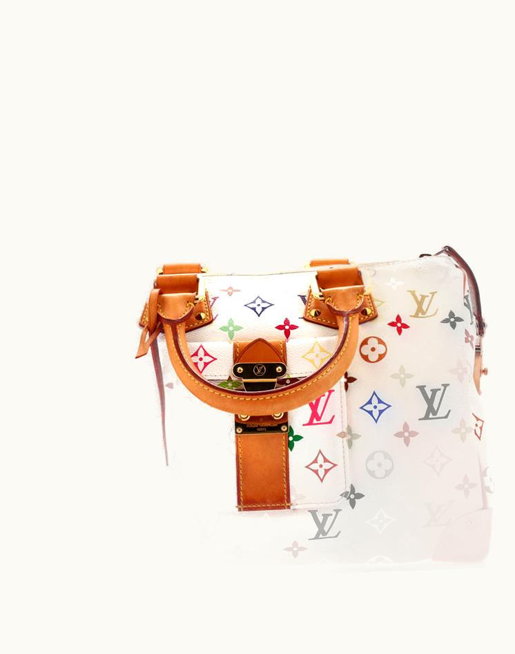 Louis Vuitton Louis Vuitton Speedy Handbag Monogram Multicolor 30 Professional White