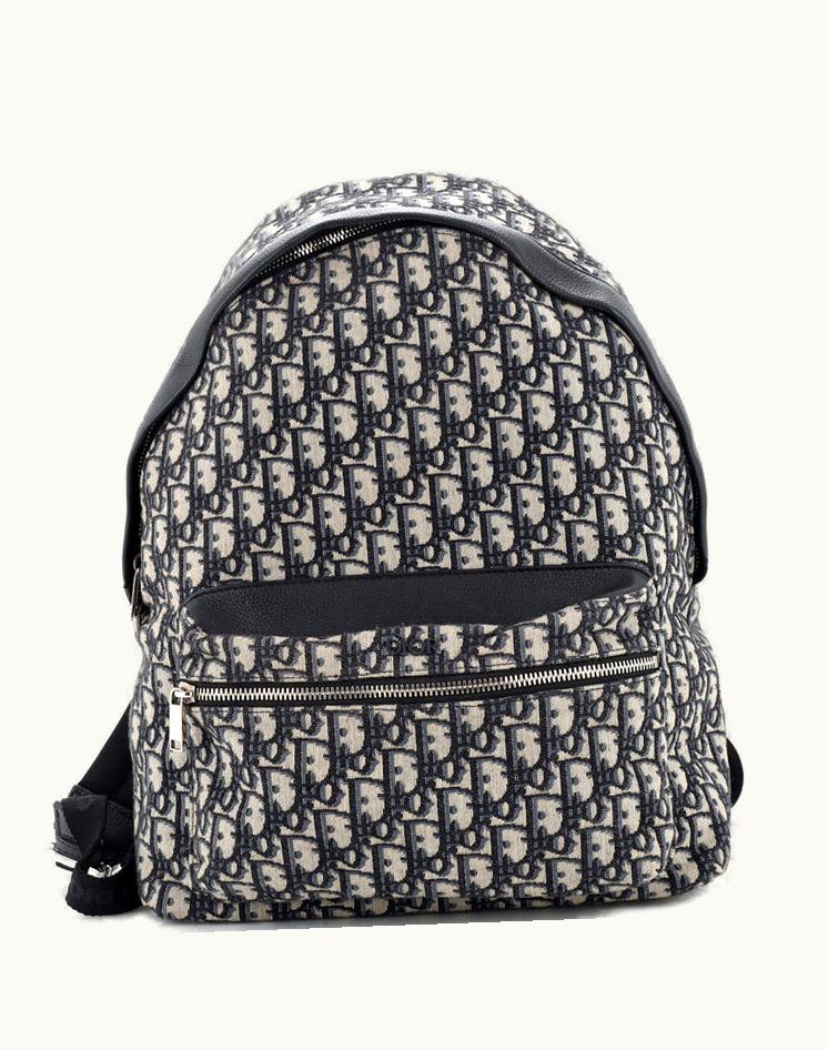 Dior Dior Rider Backpack Oblique Canvas Medium Blue Silver
