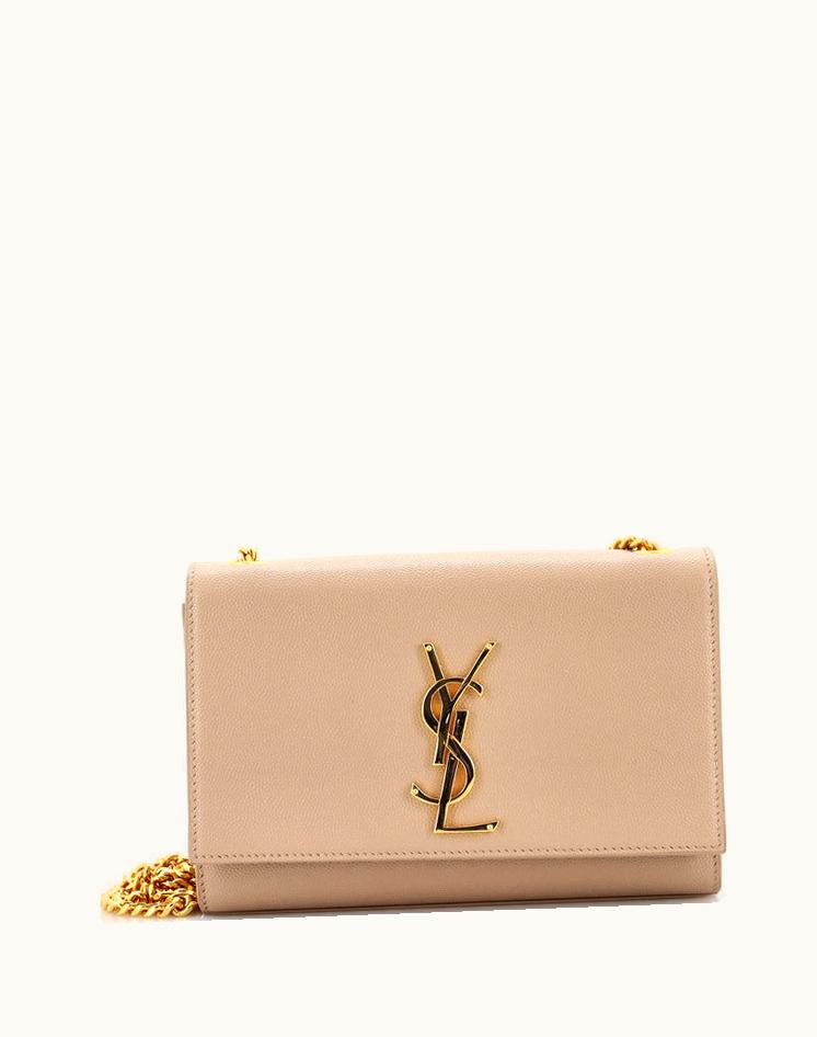 Saint Laurent Saint Laurent Monogram Crossbody Bag Grainy Leather Small Neutral/Black Gold