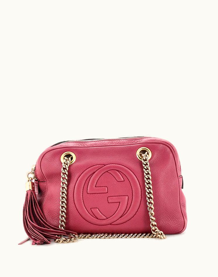 Gucci Gucci Soho Chain Zip Shoulder Bag Leather Small in Purple