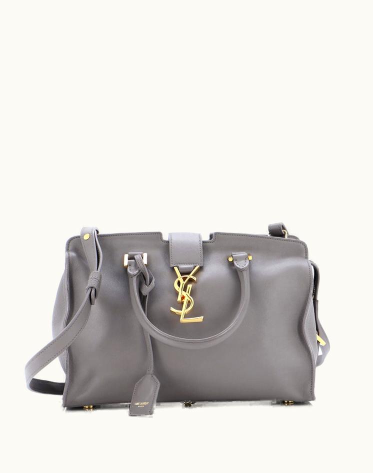 Saint Laurent Saint Laurent Monogram Cabas Leather Baby Tote Bag Gray