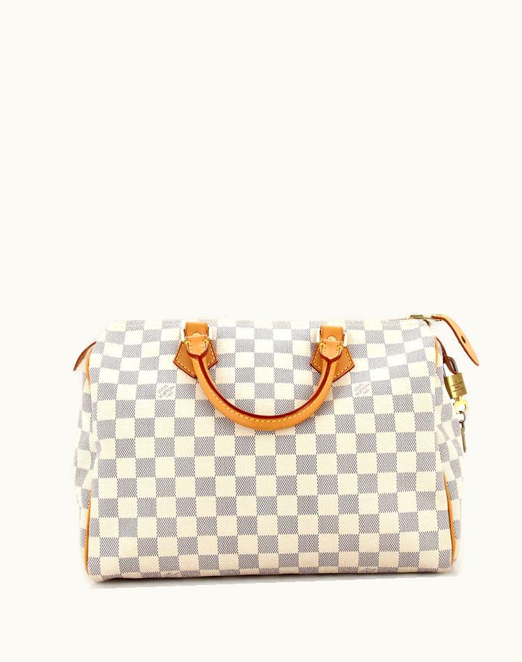 Louis Vuitton Louis Vuitton Speedy Handbag Damier 30 Coated Canvas White