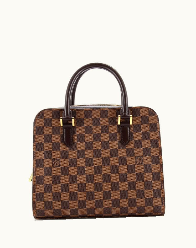 Louis Vuitton Louis Vuitton Triana Bag Damier Brown Coated Canvas Red Microfiber Gold