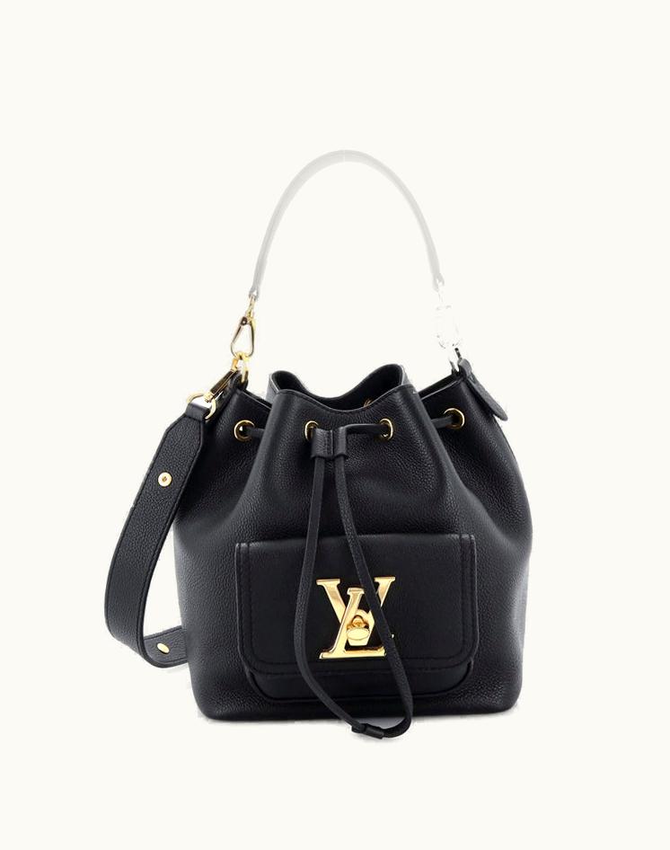 Louis Vuitton Louis Vuitton Lockme Pocket Bucket Bag Leather in Black
