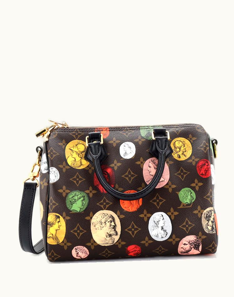 Louis Vuitton Louis Vuitton Speedy Bandouliere Bag Limited Edition Fornasetti Cameo Monogram Canvas 25 in Brown Monogram Canvas