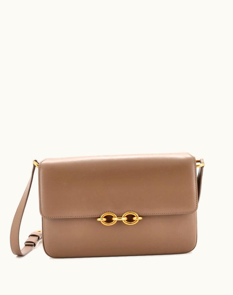 Saint Laurent Saint Laurent Le Maillon Shoulder Bag Leather Medium Aged Gold