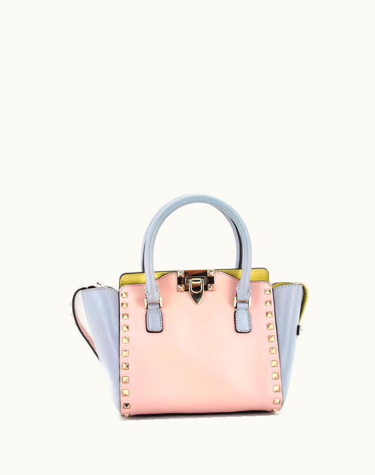 Valentino Valentino Garavani Rockstud Rigid Leather Mini Tote Multicolor