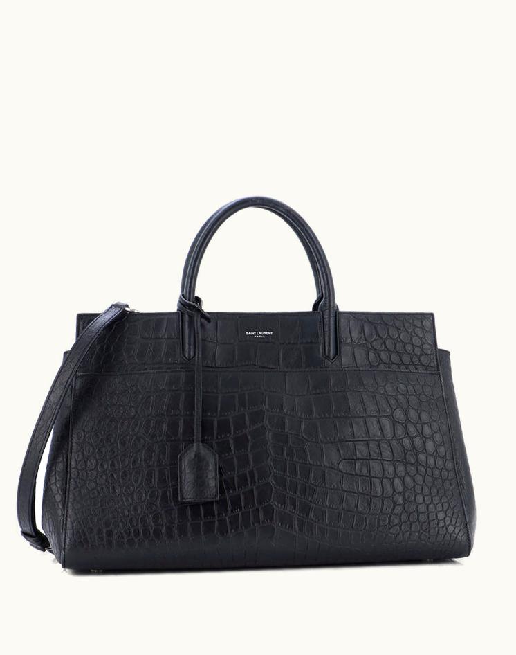 Saint Laurent Saint Laurent Rive Gauche Cabas Crocodile Embossed Leather Medium