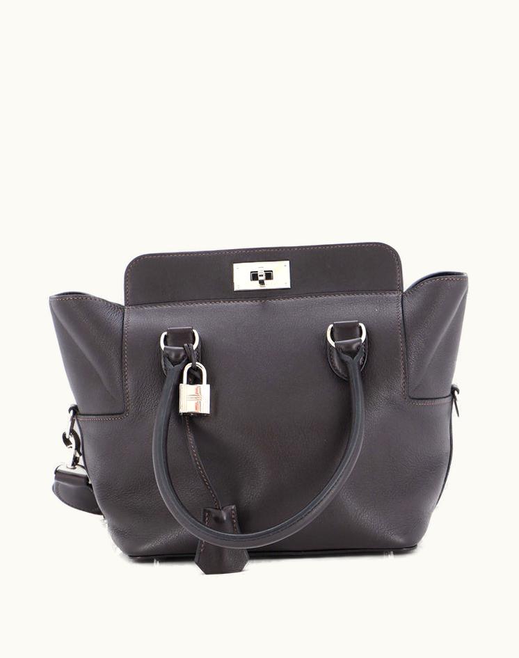 Hermès Hermès Toolbox Bag Swift 20 Leather Palladium Brown