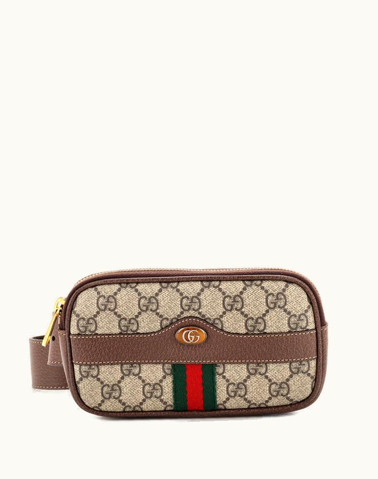 Gucci Gucci Ophidia Belt Bag GG Coated Canvas Mini Brown