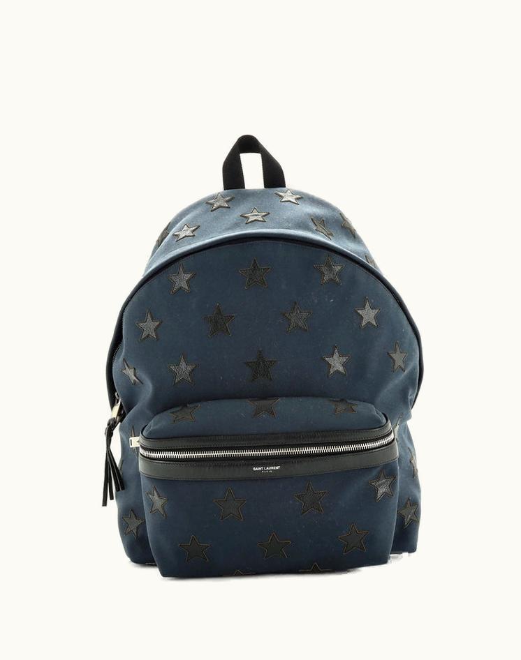 Saint Laurent Saint Laurent City Backpack Embroidered Canvas Medium