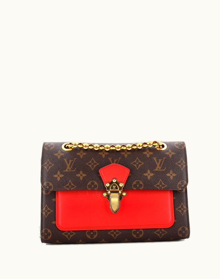 Louis Vuitton Louis Vuitton Victoire Handbag Monogram Canvas And Leather in Brown and Red