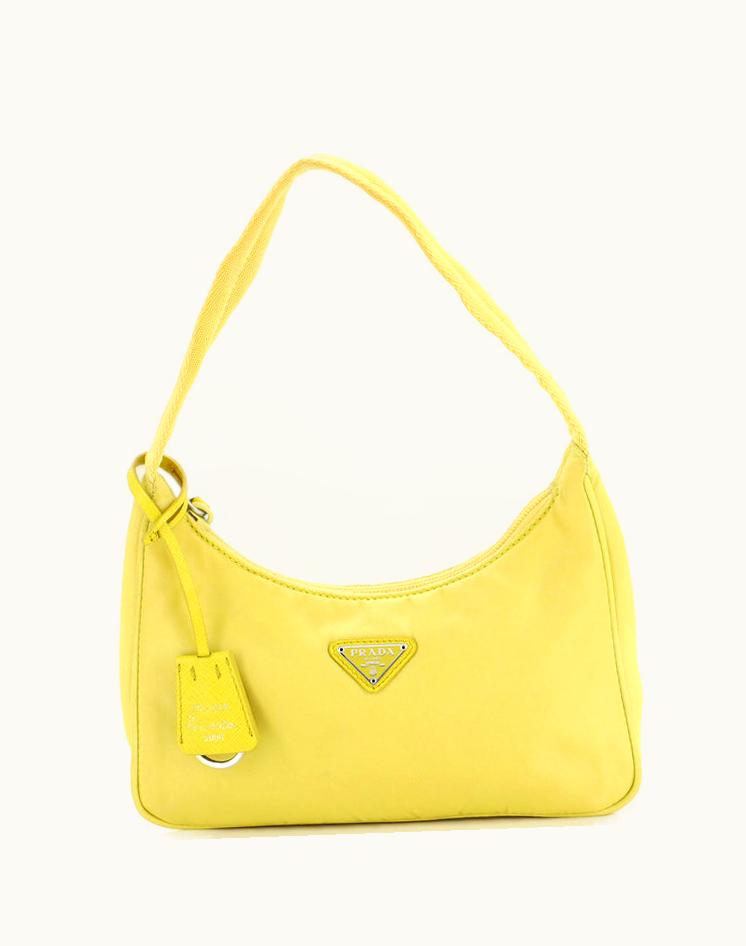 Prada Prada Re-Edition 2000 Hobo Tessuto Mini Nylon Yellow