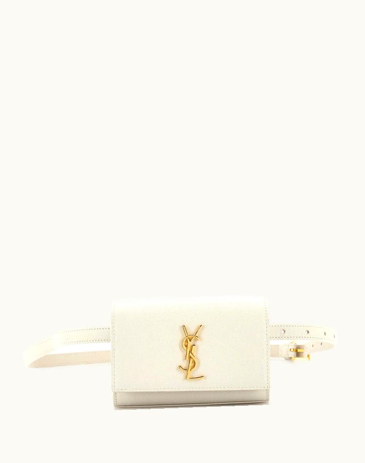 Saint Laurent Saint Laurent Kate Mini Leather Belt Bag Neutral Gold